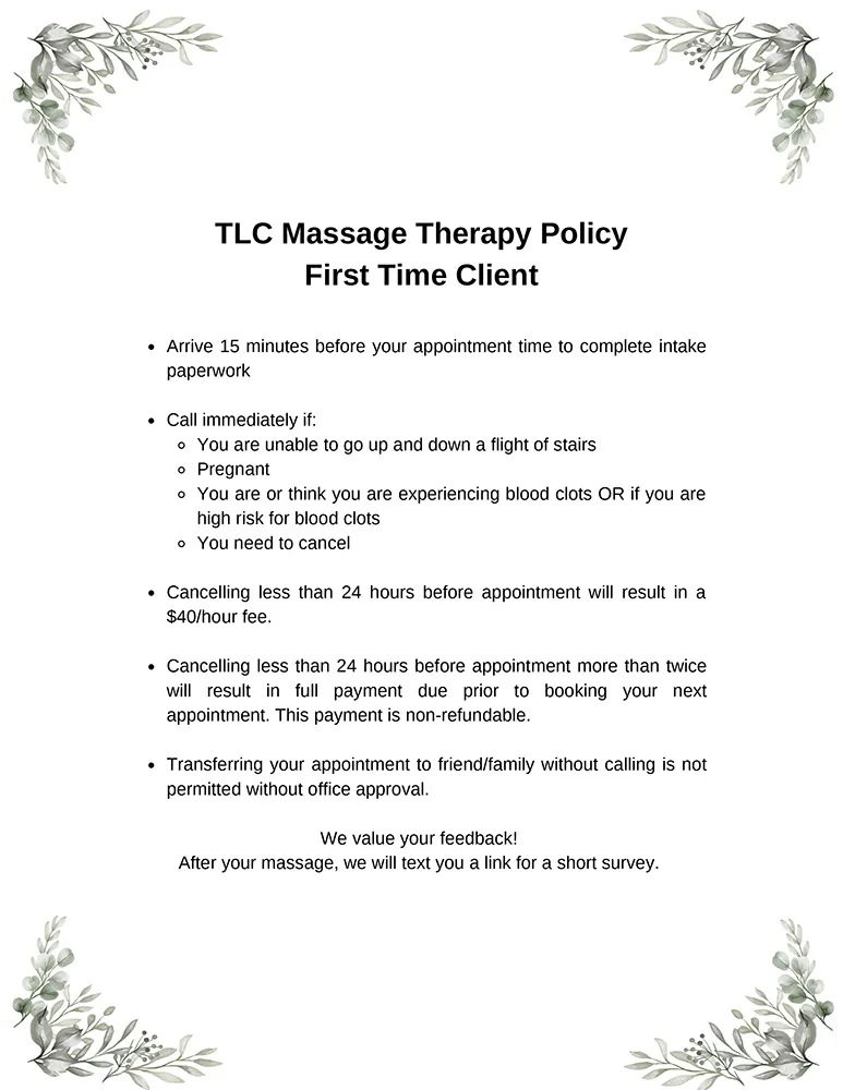 Chiropractic Lakeville MN Massage Therapy First Time Client Policy Chiropractic Lakeville MN Massage Therapy First Time Client Policy